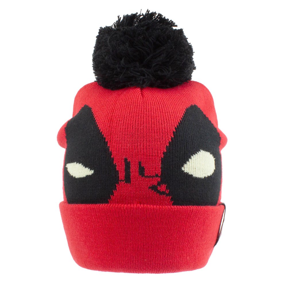 Marvel Deadpool - Face Pompon Bonnet - Rouge